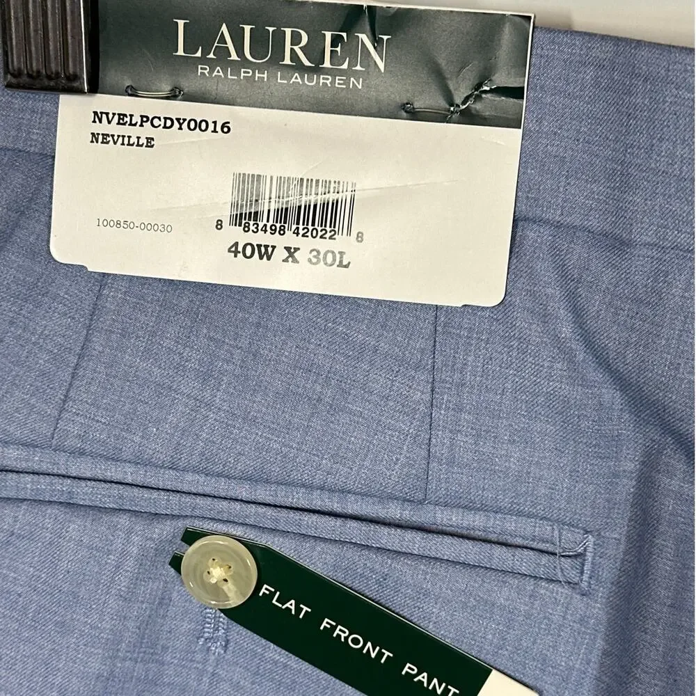 Lauren Ralph Lauren Men's Neville Dress Trouser Pants Blue Size 40W x 30L Golf